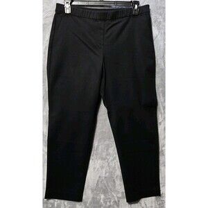 NWT J. JILL Pants Black 16 Petite Dress Pull On Elastic Waist Business Casual